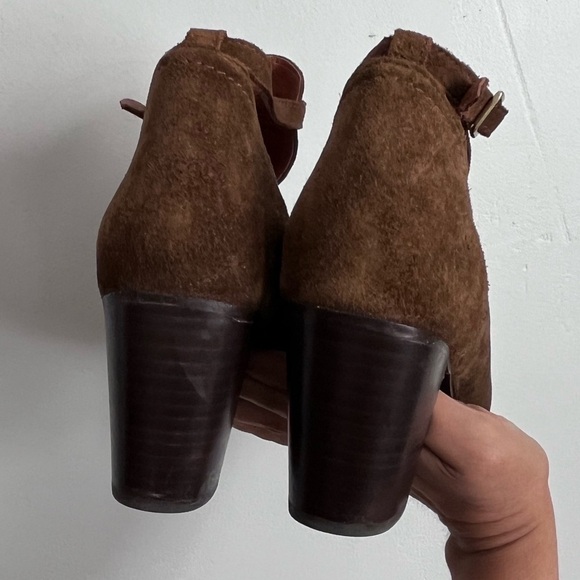 Frye Meghan Ankle Boots Women’s Size 10B Booties Brown Suede Heels - Picture 4 of 13